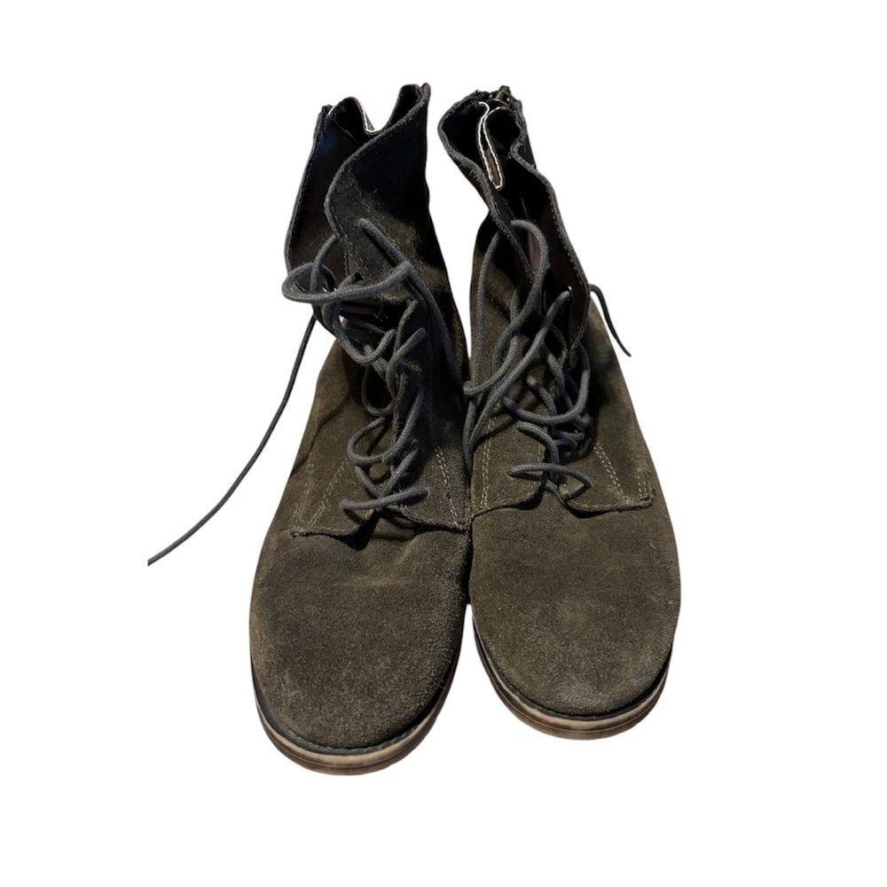 Steve Madden Green Leather Boots, Sz 7.5M
